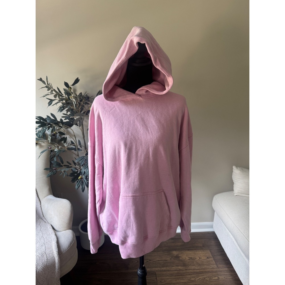 Hollister Womens M Pink Pullover Hoodie Fleece Lined Kangaroo Pocket Sweatshirt